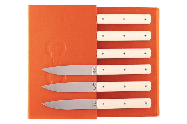 Coffret 6 couteaux de table Perceval 9.47 façon ivoire