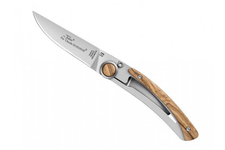 Couteau pliant Le Thiers Liner Lock Claude Dozorme bois d'olivier 10,5cm