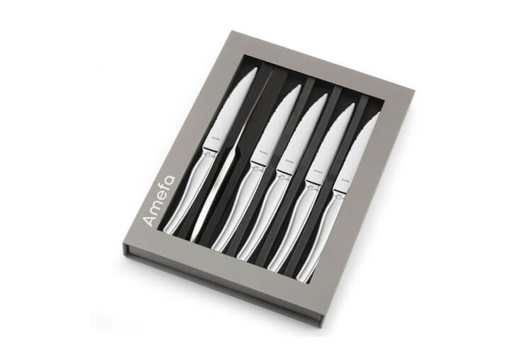 Coffret de 6 couteaux à steak Amefa Goliath tout inox