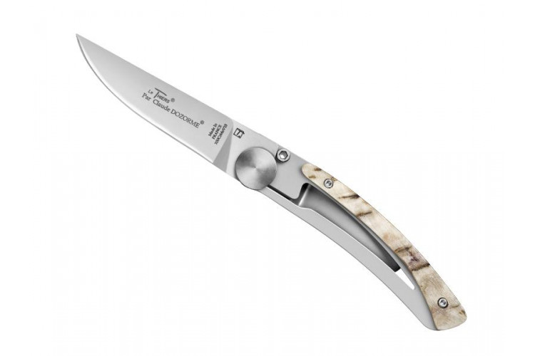 Couteau pliant Le Thiers Liner Lock Claude Dozorme corne de b&eacute;lier 10,5cm