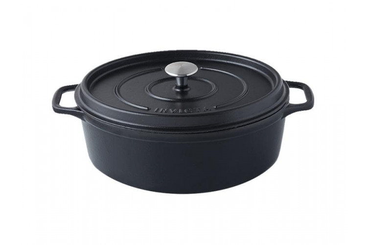 Cocotte ovale Invicta en fonte &eacute;maill&eacute;e 29cm