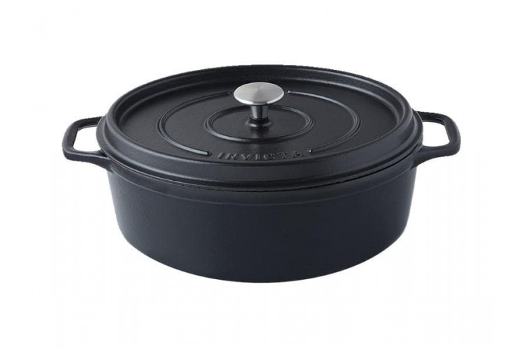 Cocotte ovale Invicta en fonte &eacute;maill&eacute;e 31cm