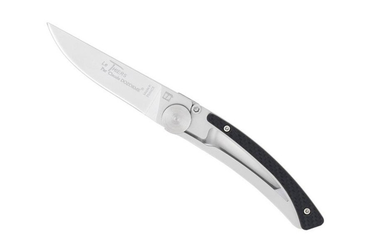 Couteau pliant Le Thiers Liner Lock Claude Dozorme fibre de carbone 10,5 cm
