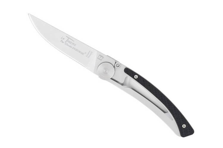 Couteau pliant Le Thiers Liner Lock Claude Dozorme fibre de carbone 10,5 cm