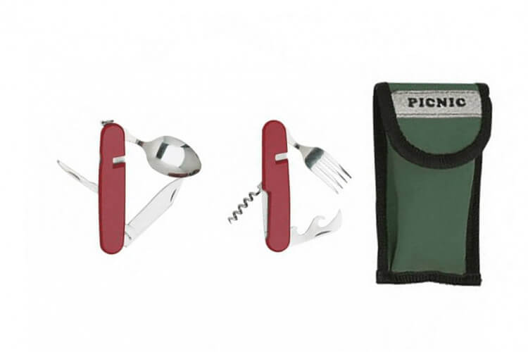 Set de couverts camping Herbertz inox avec étui