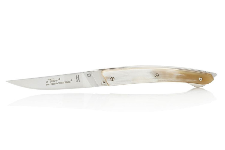 Couteau pliant Le Thiers Verrou Claude Dozorme manche corne claire 12cm 