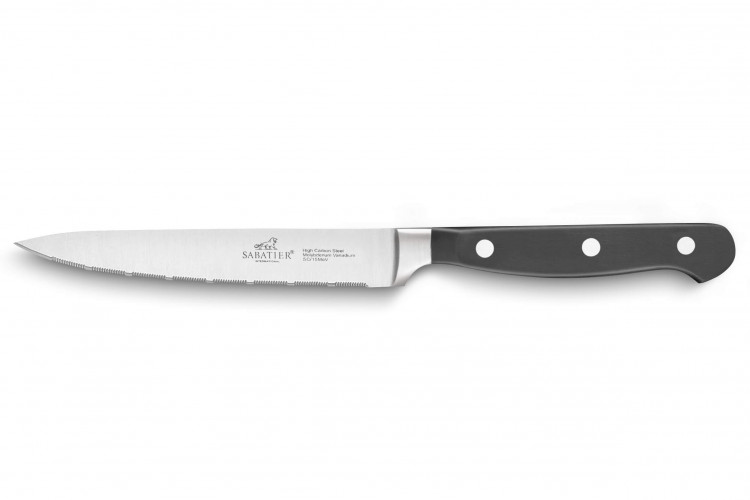Couteau universel Sabatier International Pluton microdent&eacute; 13cm manche rivet&eacute;