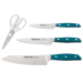 Bloc blanc laqué Arcos Brooklyn 3 couteaux + 1 paire de ciseaux