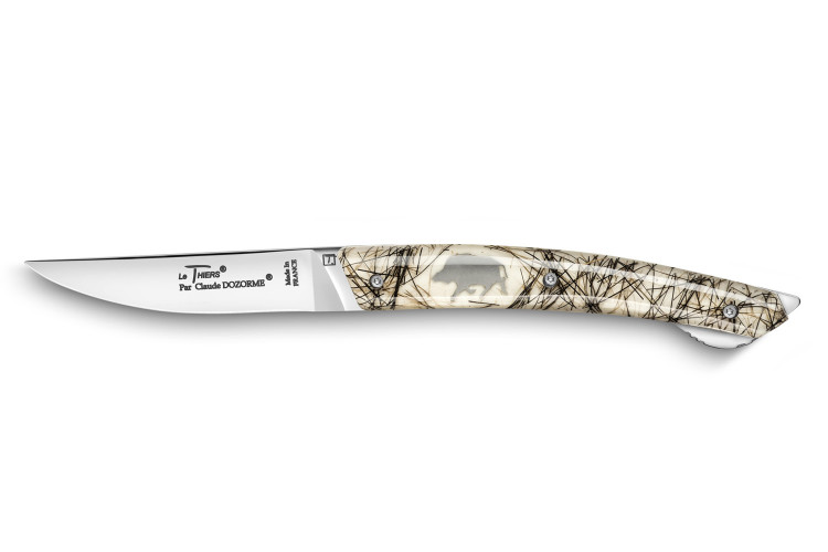 Couteau pliant Le Thiers Verrou Claude Dozorme manche soies de sanglier 12cm