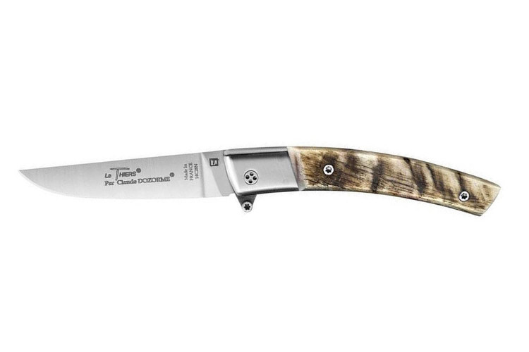Couteau pliant Le Thiers Secure Claude Dozorme manche corne de b&eacute;lier 11cm