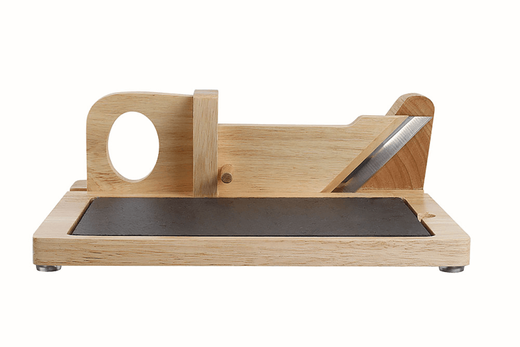 Guillotine à saucisson bois Livoo avec plateau ardoise