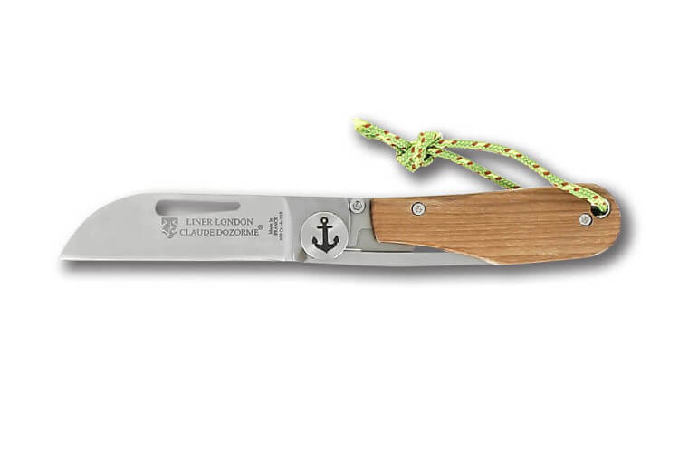 Couteau pliant Liner London Claude Dozorme manche teck 11cm