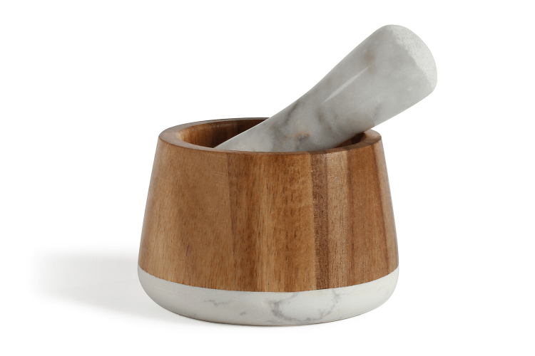 Mortier et pilon Livoo marbe et acacia 