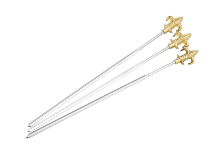 Set de 3 pics &agrave; brochettes "Lilie" Westmark en acier inox avec d&eacute;cors