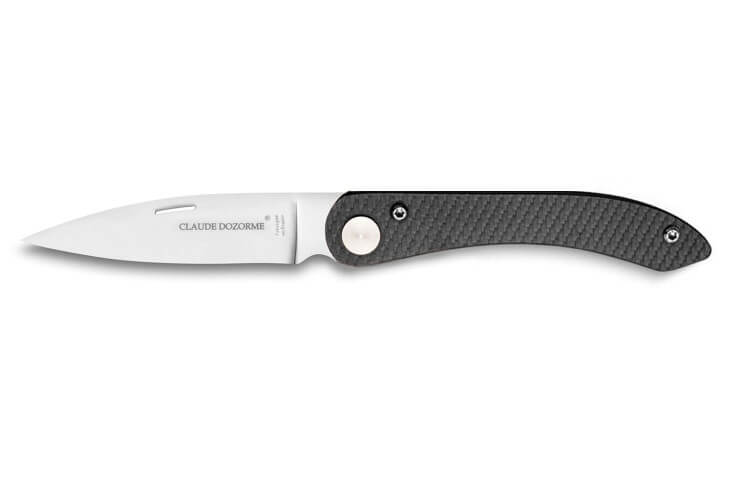 Couteau pliant capucin Claude Dozorme manche fibre de carbone 12,5cm
