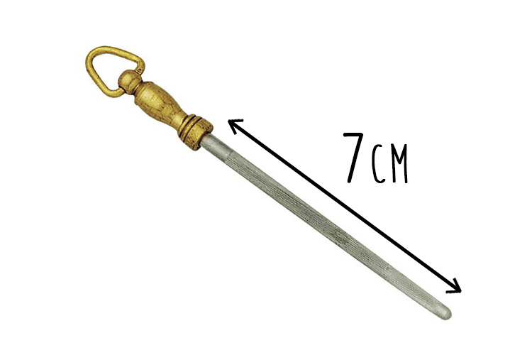Fusil bijou 7cm m&egrave;che chrome dur - Sp&eacute;cial canif