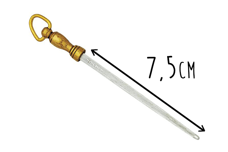 Fusil bijou Fischer 7,5cm m&egrave;che chrome dur - Sp&eacute;cial canif