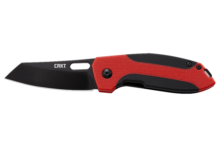 Couteau pliant noir CRKT Sketch 2430 gomme abs rouge et noir 10cm
