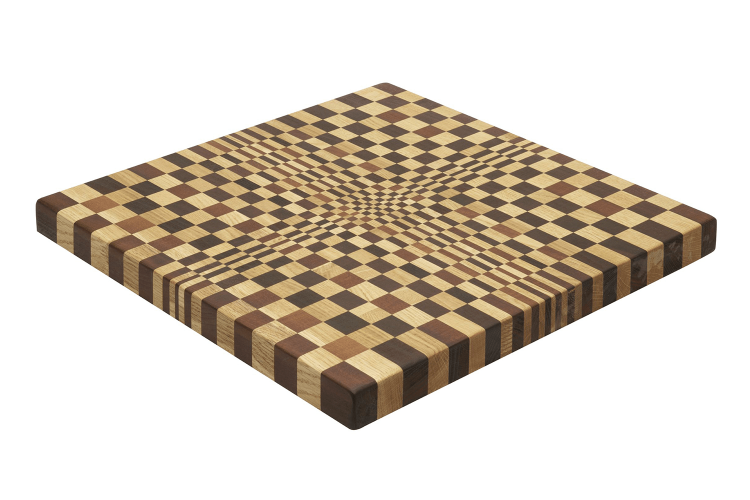Planche &agrave; d&eacute;couper Legnoart Vega en rouvre naturel et thermo bois effet mosa&iuml;que