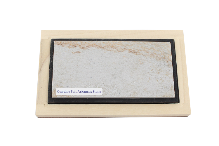 Pierre naturelle d'Arkansas Soft Arkansas RH PREYDA grain moyen + support en bois