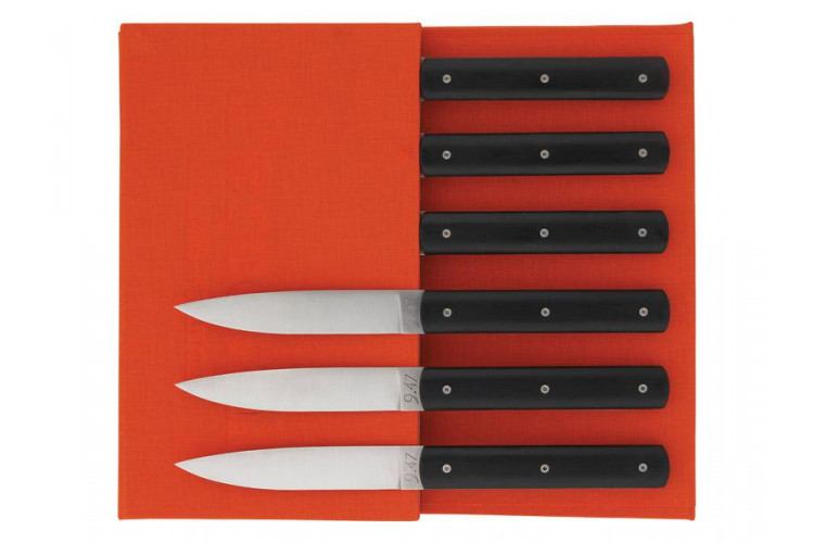 Coffret 6 couteaux de table Perceval 9.47 noir