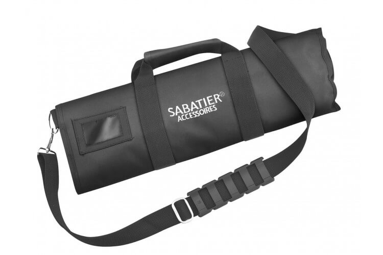 Trousse vide souple 12 places + bandoulière pour couteaux et ustensiles de cuisine 