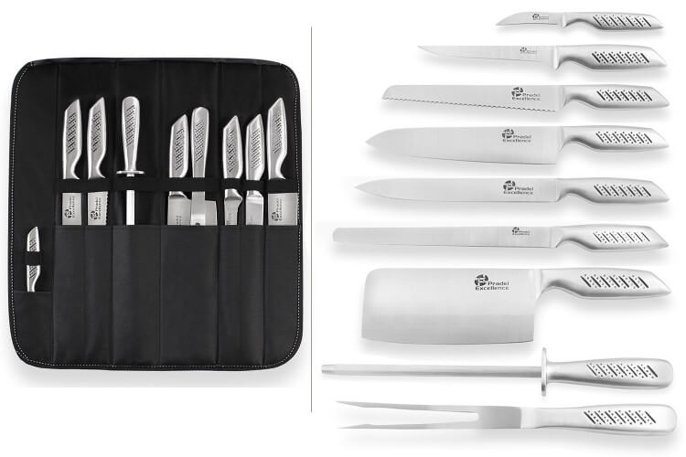 Valise de 9 couteaux Pradel Excellence acier tout inox