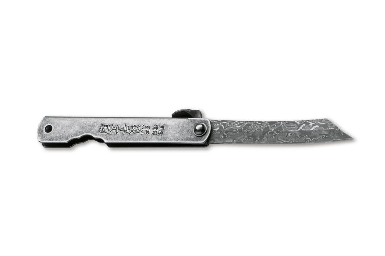Couteau de poche Higonokami B&ouml;ker Kinzoku lame damass&eacute;e 7,5cm