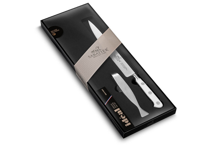 Coffret &agrave; poisson Sabatier Toque Blanche couteau filet de sole + pince