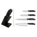 Bloc en bois Sabatier International 4 couteaux inox et ABS noir