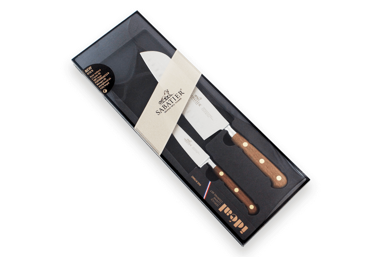 Coffret 2 couteaux Sabatier Perigord Office 10cm + Santoku 18cm