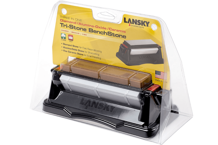 Syst&egrave;me d'aiguisage 3 pierres Tri-benchstone Lansky 