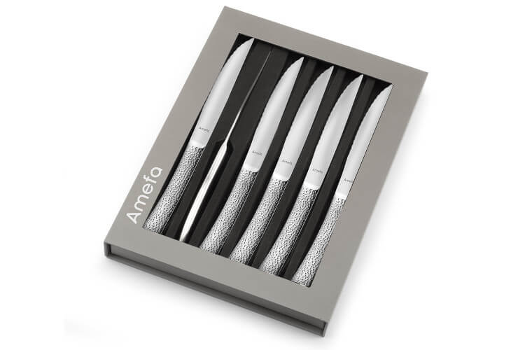 Coffret 6 couteaux à steak Amefa Bongo XL tout inox