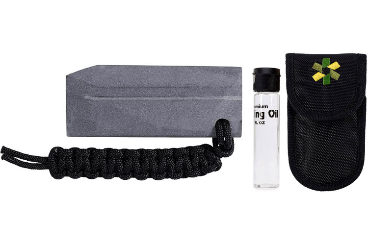 Pierre naturelle tactique d'Arkansas RH PREYDA grain extra-fin avec huile + &eacute;tui en nylon