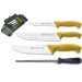 Trousse professionnelle de boucher 3 couteaux + 1 fusil Sanelli Skin