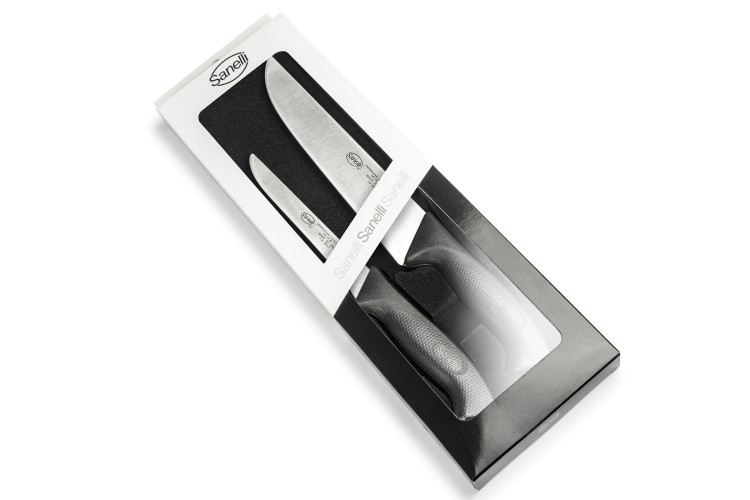 Coffret de 2 couteaux de boucher professionnels Sanelli SKIN D&eacute;sosseur 16cm + Boucher 22cm