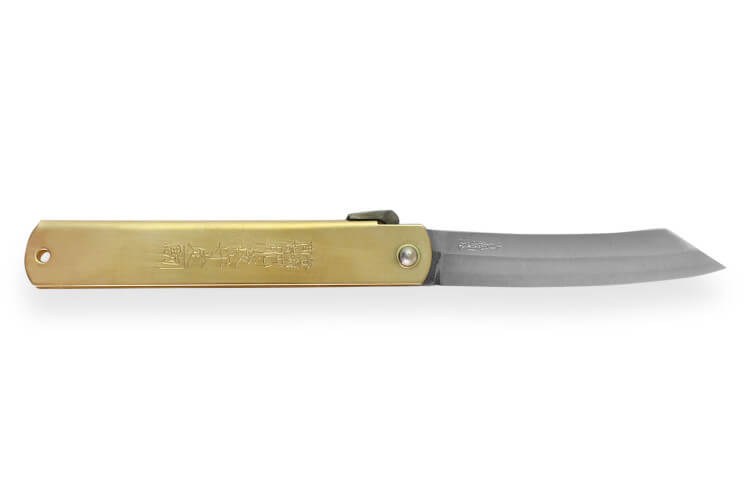 Couteau de poche Higonokami Kanetsune lame 9cm manche laiton