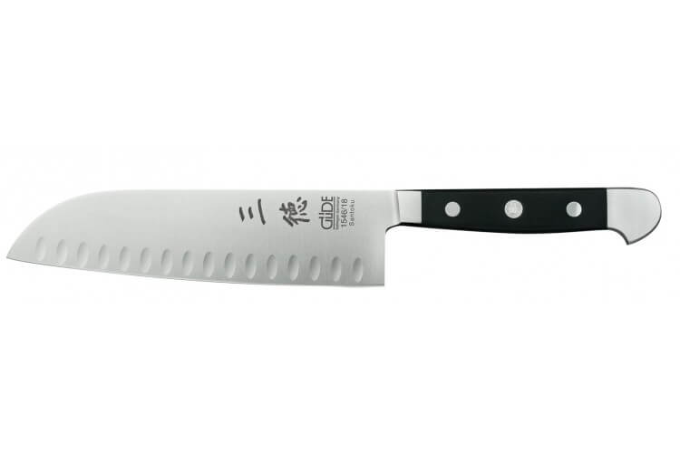 Couteau Santoku alvéolé 18cm forgé Alpha Güde