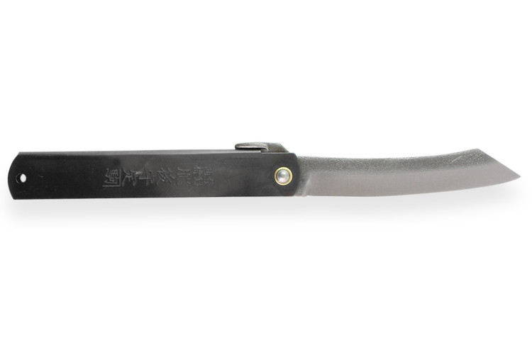 Couteau de poche Higonokami Kanetsune lame 9,5cm manche acier noir