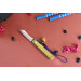 Couteau de poche Higonokami Kanetsune lame 4cm acier SK-5 manche laiton + grelot