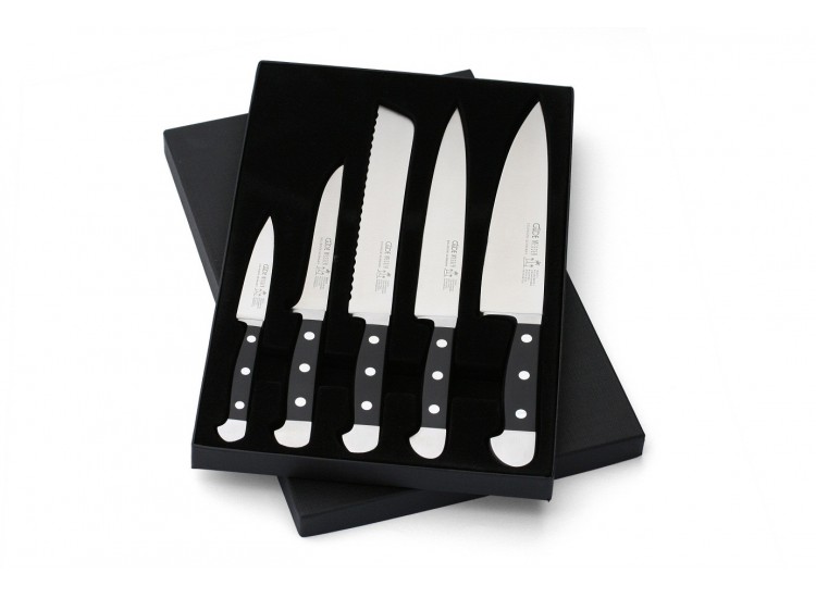 Coffret G&uuml;de 5 couteaux forg&eacute; Alpha G&uuml;de