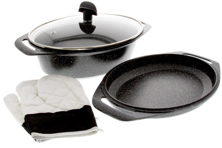 Marmite 3 pièces Pradel Excellence Premium 33,5 x 25 cm façon pierre tous feux/ induction