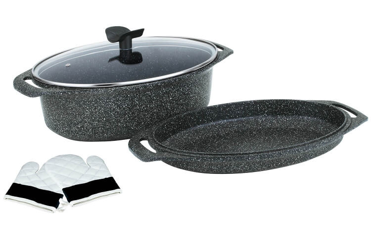 Marmite 5 pièces Pradel Excellence Premium 39,5 x 28,5 cm façon pierre tous feux/ induction