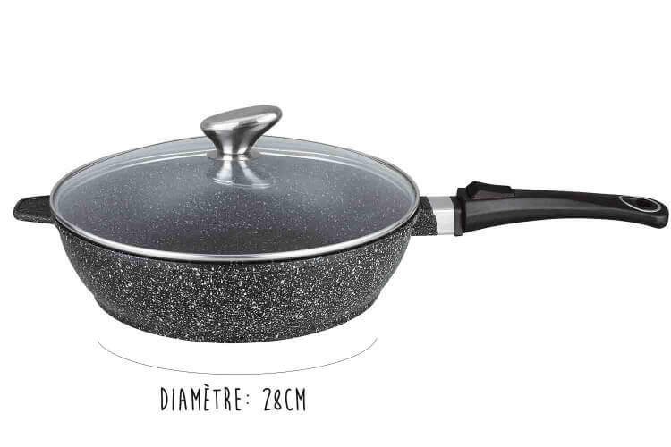 Sauteuse en fonte Pradel Excellence Premium 28cm façon pierre tous feux/ induction