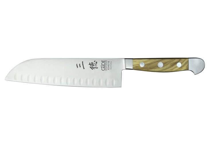 Couteau Santoku alvéolé 18cm forgé Alpha Olive Güde