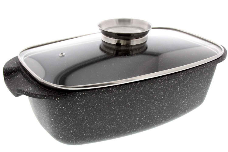 Plat &agrave; four en fonte Pradel Excellence Premium 39 x 22cm fa&ccedil;on pierre