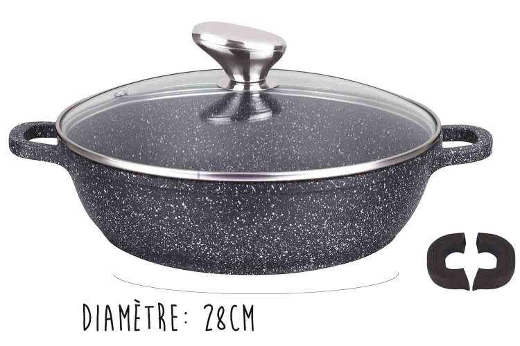Mijoteuse en fonte Pradel Excellence Premium 28cm fa&ccedil;on pierre tous feux/ induction