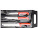 Set de 3 couteaux de boucher professionnels Giesser manche rouge
