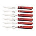 Set de 6 couteaux à steak lame crantée 11cm Tramontina manche rouge