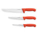 Set de 3 couteaux de boucher professionnels Giesser manche rouge